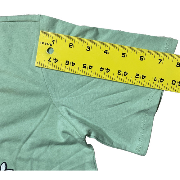 Disney Winnie The Pooh & Piglet Womens Medium Green T-Shirt Embroidered Flowers - Picture 12 of 12